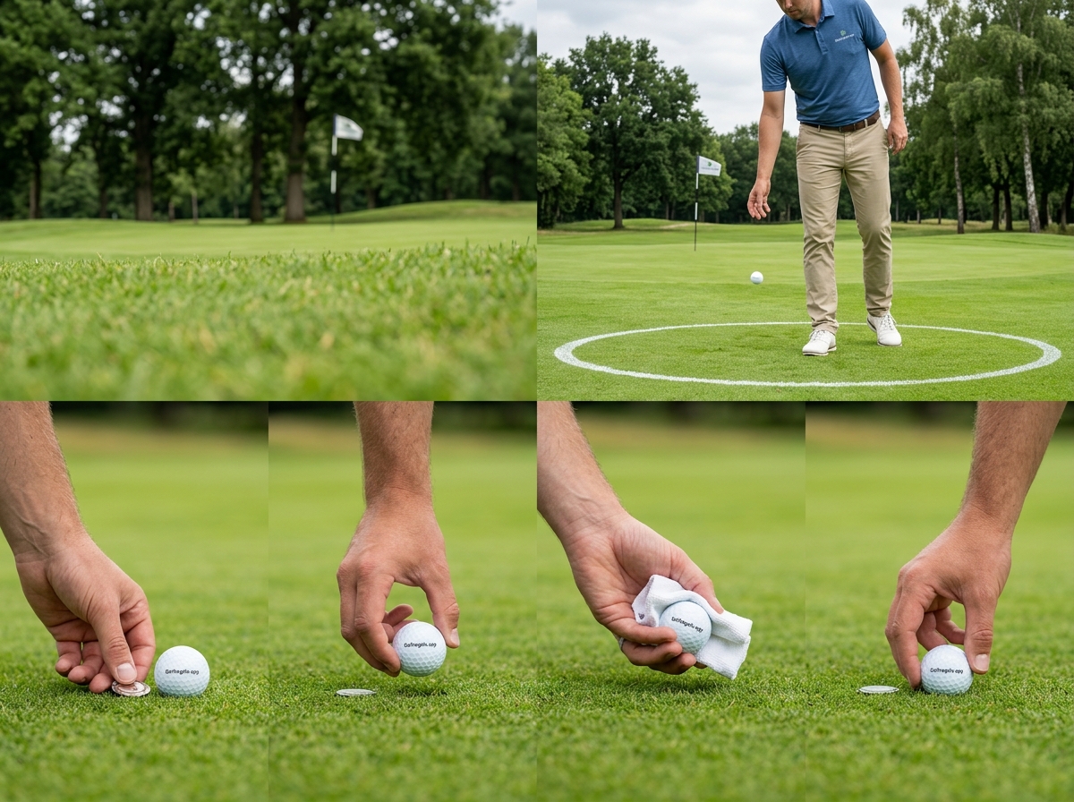 Illustration zu Verfahren für den Ball: markieren, aufnehmen, reinigen; an einer Stelle zurücklegen; in einer Dropzone droppen; Spielen von einem falschen Ort